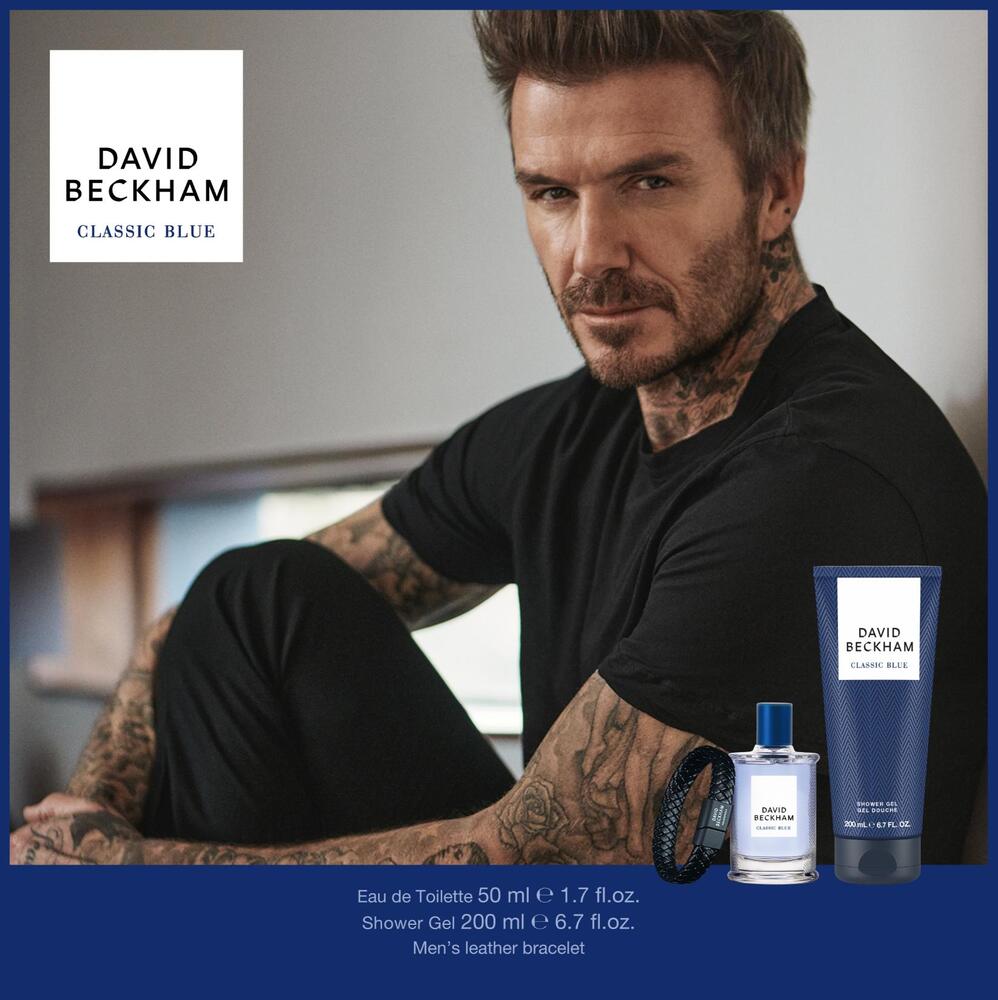 David Beckham Classic Blue Zestaw Prezentowy dla Mężczyzn Żel pod Prysznic + Woda Toaletowa + Bransoletka