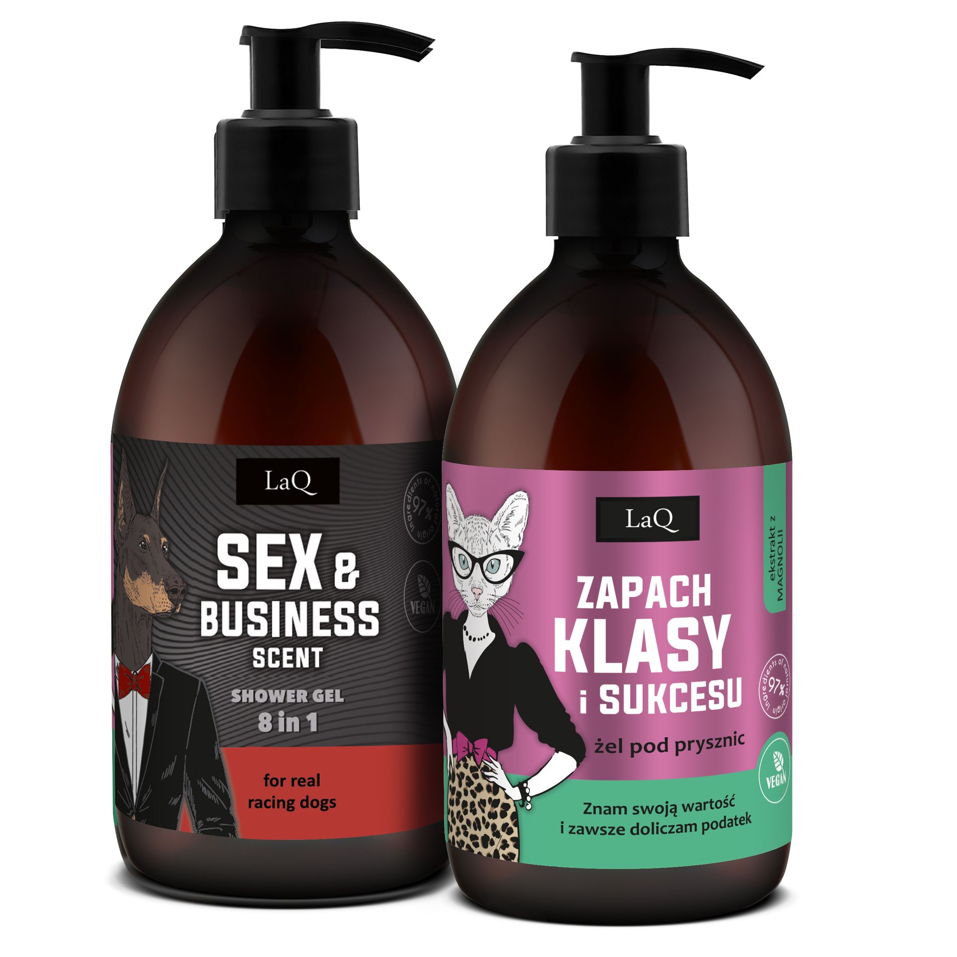 LaQ Zestaw Żeli pod Prysznic Zapach Seksu i Biznesu + Zapach Klasy i Sukcesu