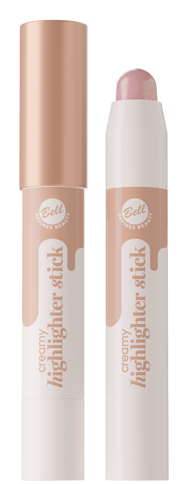 Bell Creamy Highlighter Stick Kremowy Rozświetlacz w Sztyfcie 01 Rose Gold