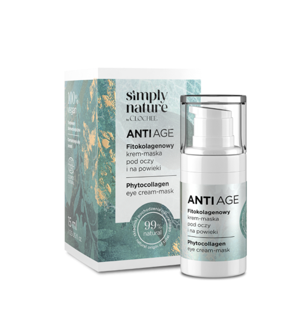 Simply Nature by Clochee Anti-Age Fitokolagenowy Krem-Maska pod Oczy i na Powieki 15ml