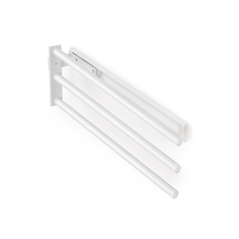Emuca Wysuwany wieszak na ręczniki, 3 ramiona, Aluminium, Malowany na biało