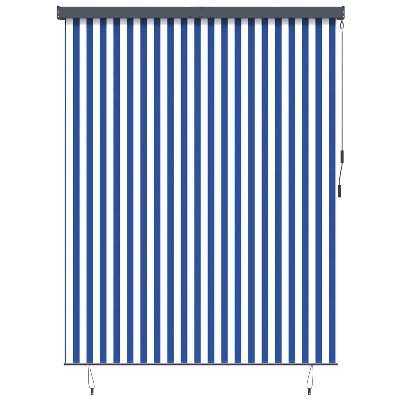 Roleta Niebieski i biały 200 x 250 cm Materiał i Aluminium vidaXL