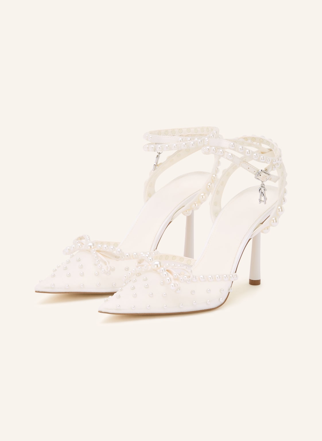 Steve Madden Slingpumps Z Ozdobnymi Perełkami weiss