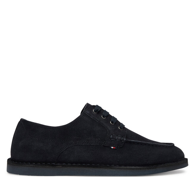 Półbuty Tommy Hilfiger Stitchdown Suede Derby FM0FM05841 Granatowy