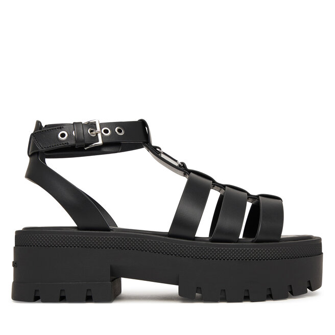 Sandały Tommy Jeans Tjw Fisherman Leather Max Sandal EN0EN02943 Czarny