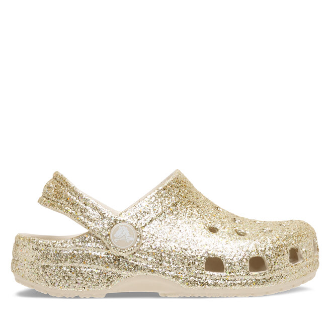 Klapki Crocs Classic Chunky Glitter Clog K 211939 Beżowy