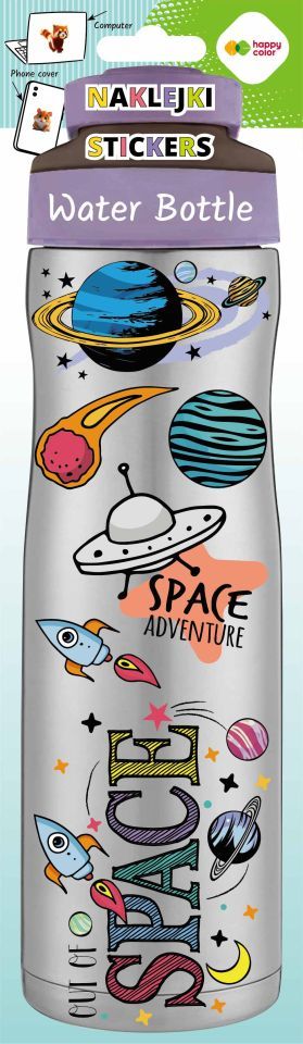 Naklejki Water Bottle - Space Adventure, 83x286 mm
