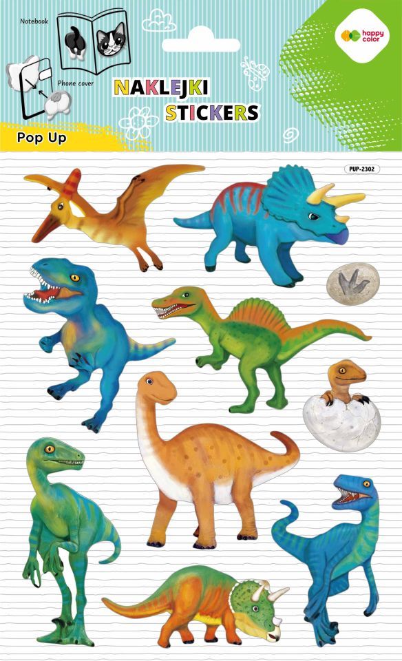 Naklejki 3d Pop Up - Dino World 146x240 mm