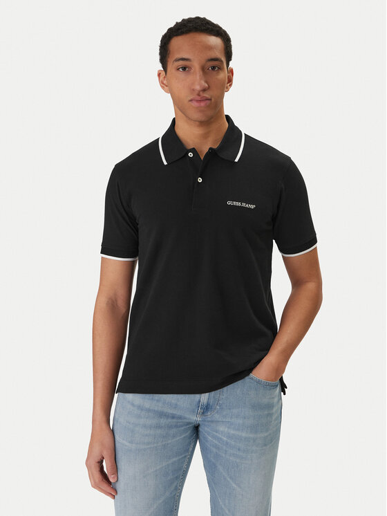 Guess Jeans Polo M6RP24 KCJV1 Czarny Regular Fit