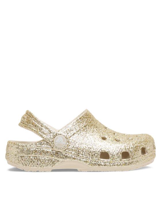 Crocs Klapki Classic Chunky Glitter Clog K 211939 Beżowy