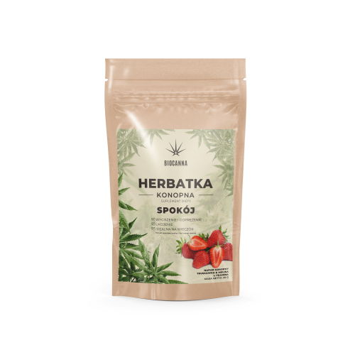 Herbata Konopna SPOKÓJ 20g – Truskawka & Melisa + L-teanina