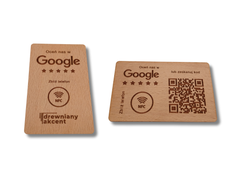 Personalizowana karta NFC oceń nas w Google, Instagram, Facebook, buk