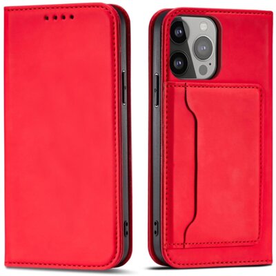 Etui HURTEL Magnet Card do Apple iPhone 14 Pro Czerwony