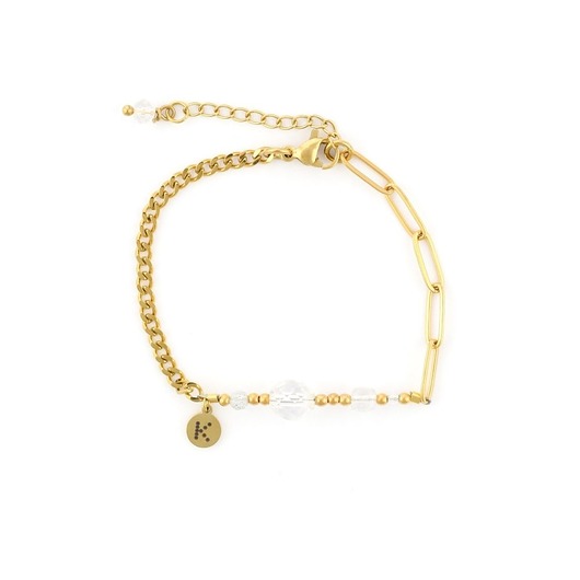 Bestseller! Bransoletka zodiakalna - Bliźnięta Pozłacana stal szlachetna