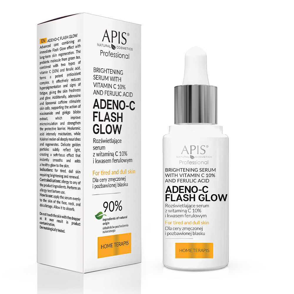 APIS Adeno-C Flash Glow Rozświetlające Serum z Witaminą C i Kwasem Ferulowym 30ml