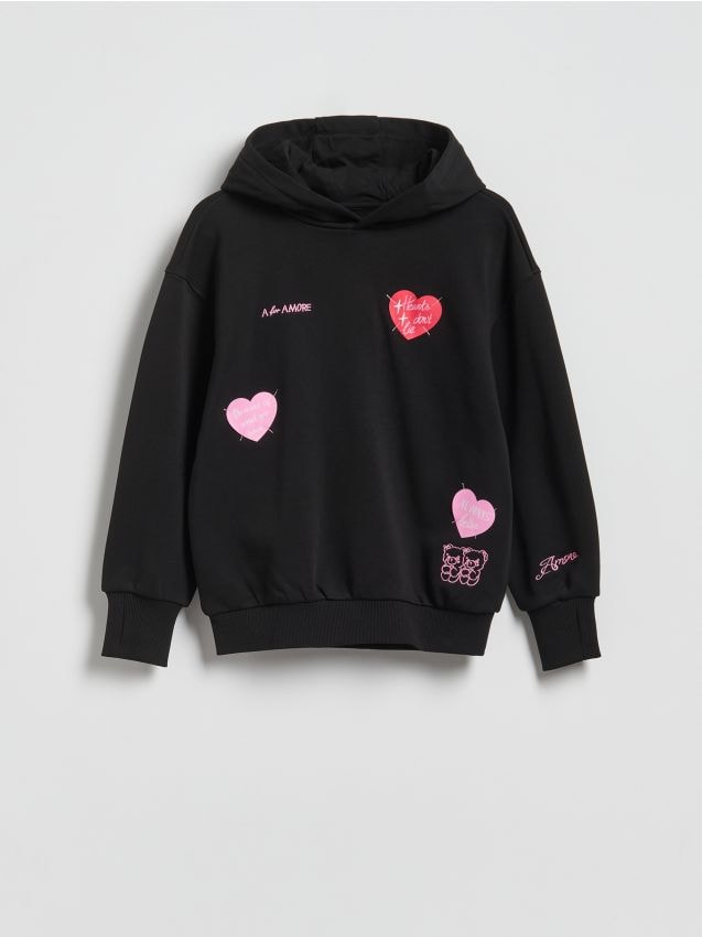 Reserved - Bluza z aplikacją - czarny