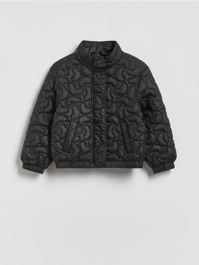 Reserved - Pikowana kurtka bomberka - czarny