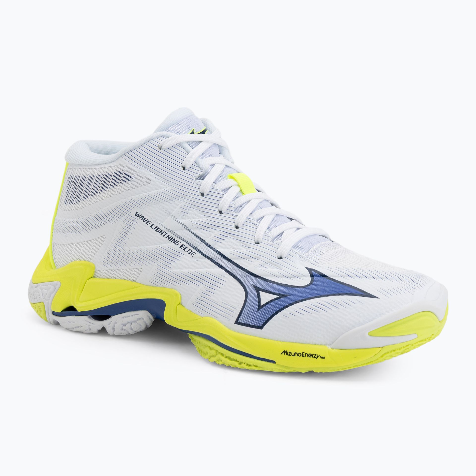 Buty do siatkówki Mizuno Wave Lightning Elite Mid white/lighting yellow/dazzling blue WYSYŁKA W 24H 30 DNI NA ZWROT