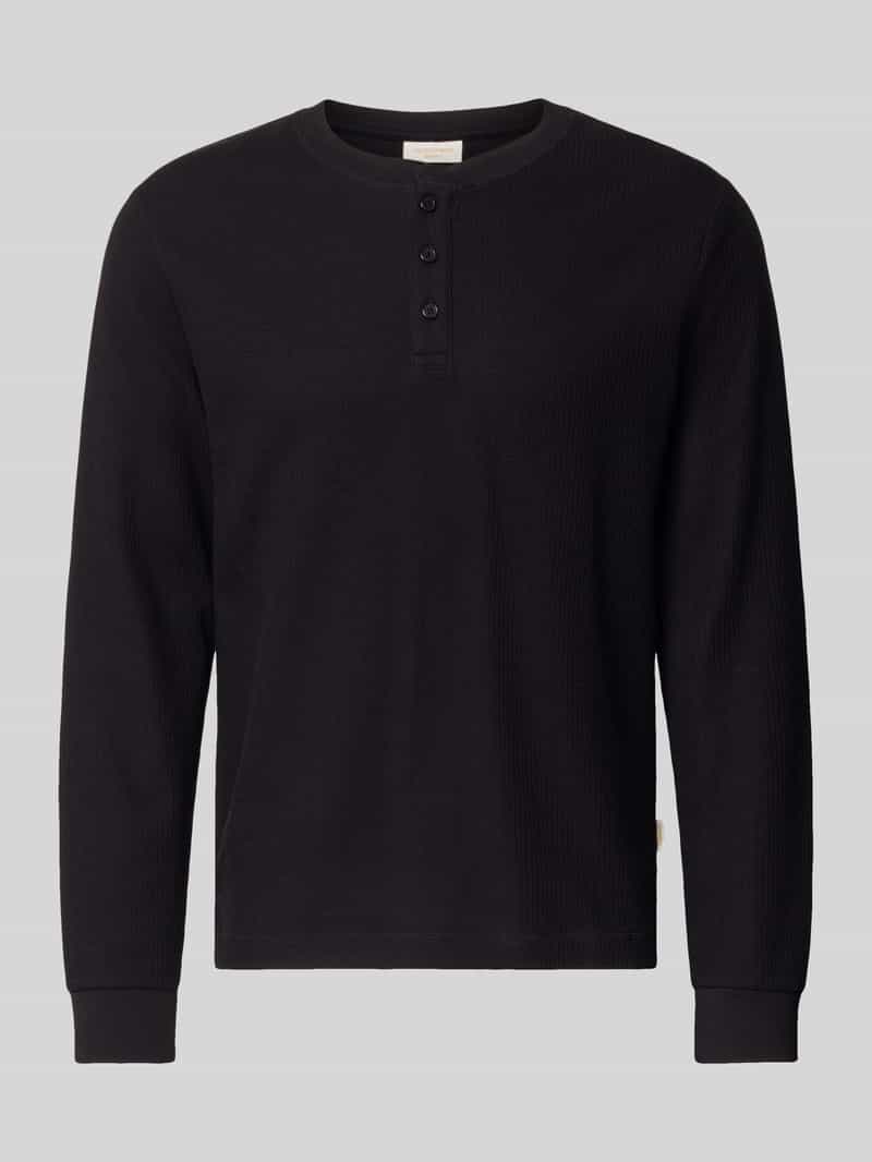 Bluzka z długim rękawem o kroju regular fit z efektem dzianiny model ‘Niagara’