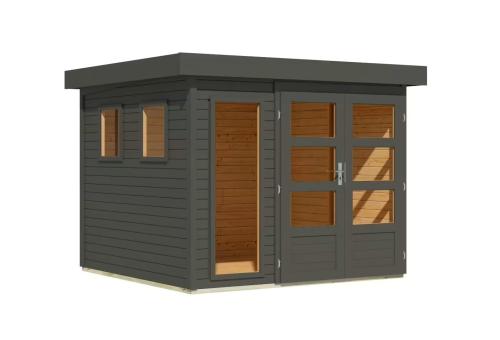 dom drewniany KARIBU LAHAR 3,5 (11505) terragrau LG4420