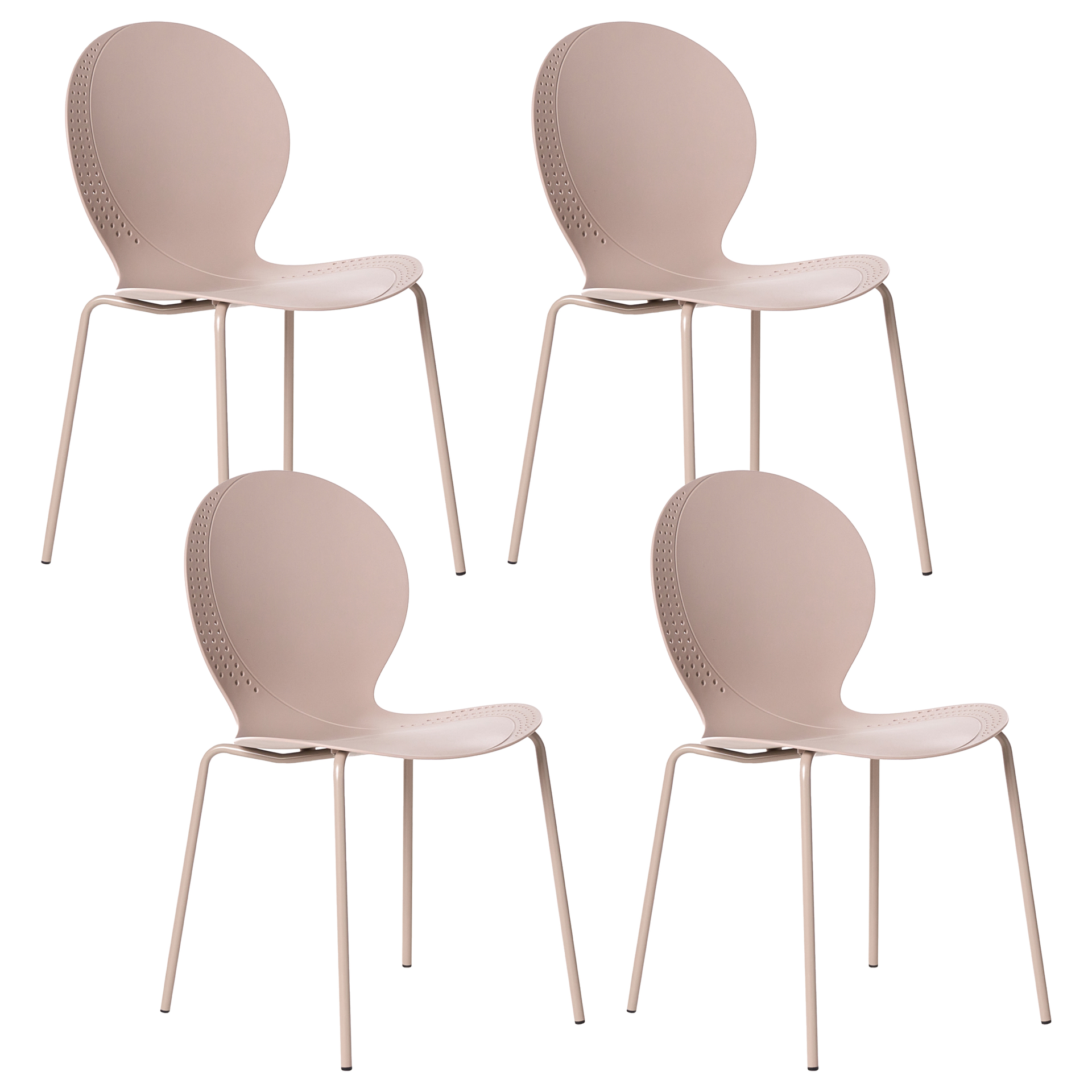 BELIANI Zestaw 4 krzeseł ogrodowych MILOS Sztaplowane Beżowy