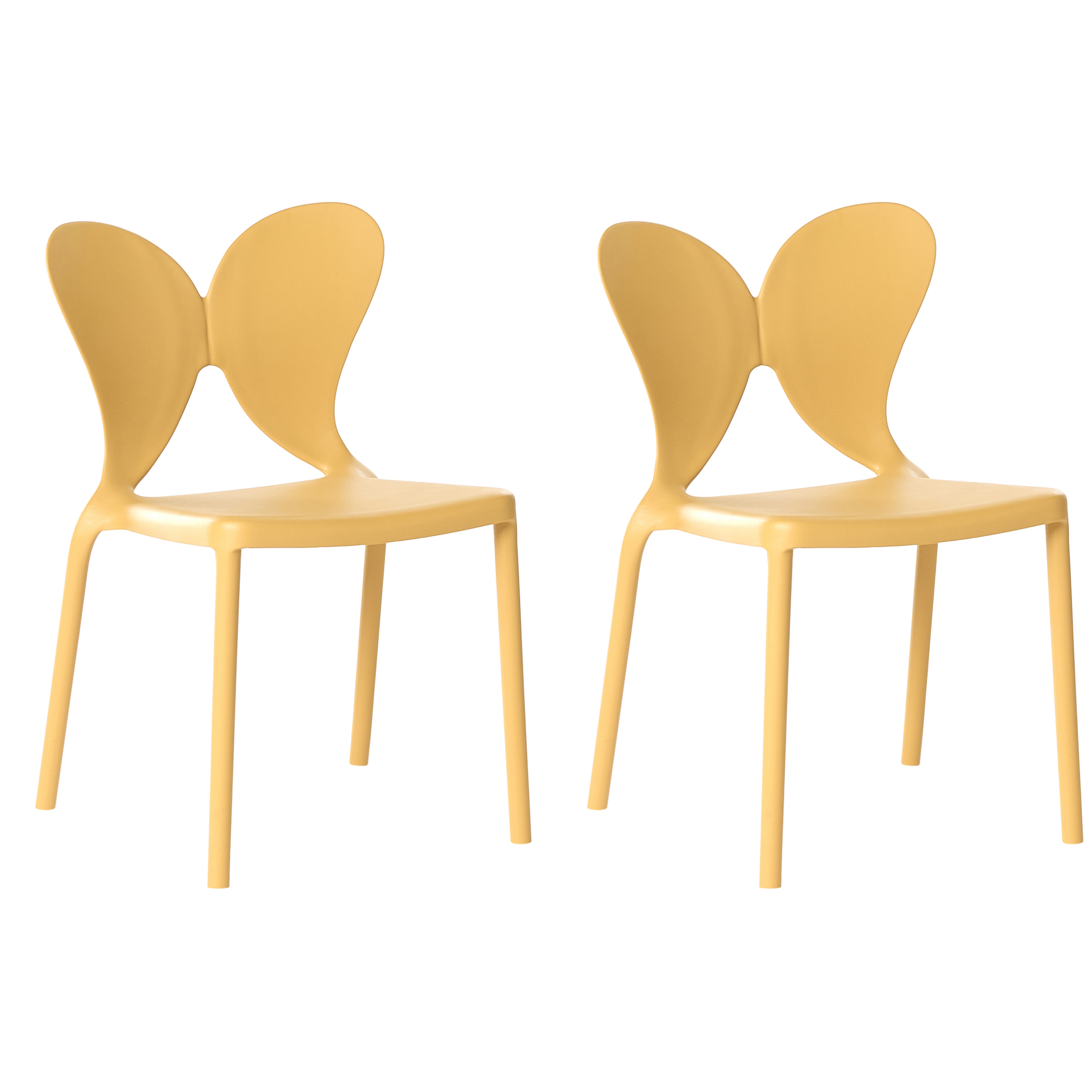 BELIANI Zestaw 2 krzeseł ogrodowych LARISSA Sztaplowane Żółty