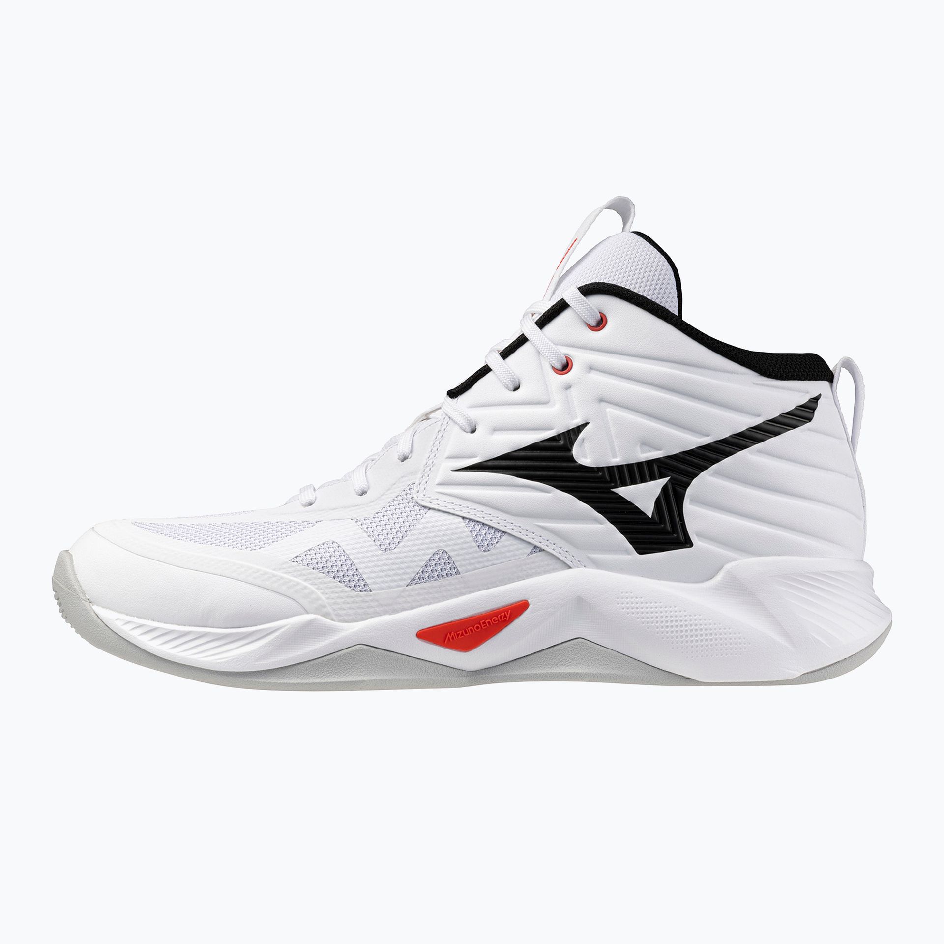 Buty do siatkówki Mizuno Wave Momentum Pro Mid white/black/fiery red WYSYŁKA W 24H 30 DNI NA ZWROT