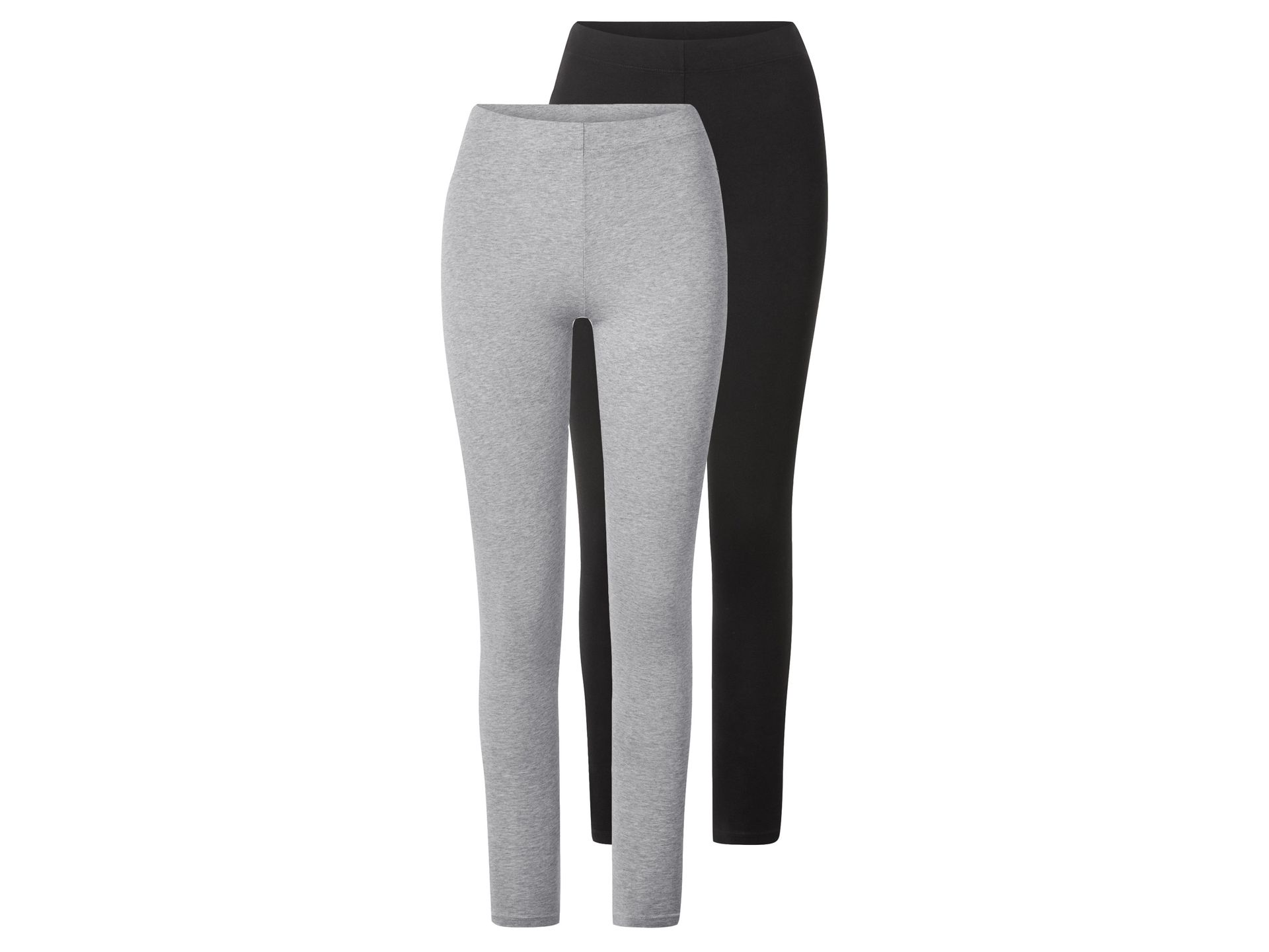 esmara® Legginsy damskie z biobawełną (Czarny/ szary, S (36/38))