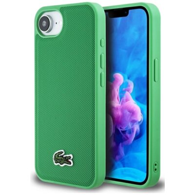 Etui LACOSTE Iconic Petit Pique Woven Logo MagSafe do Apple iPhone 16e Zielony