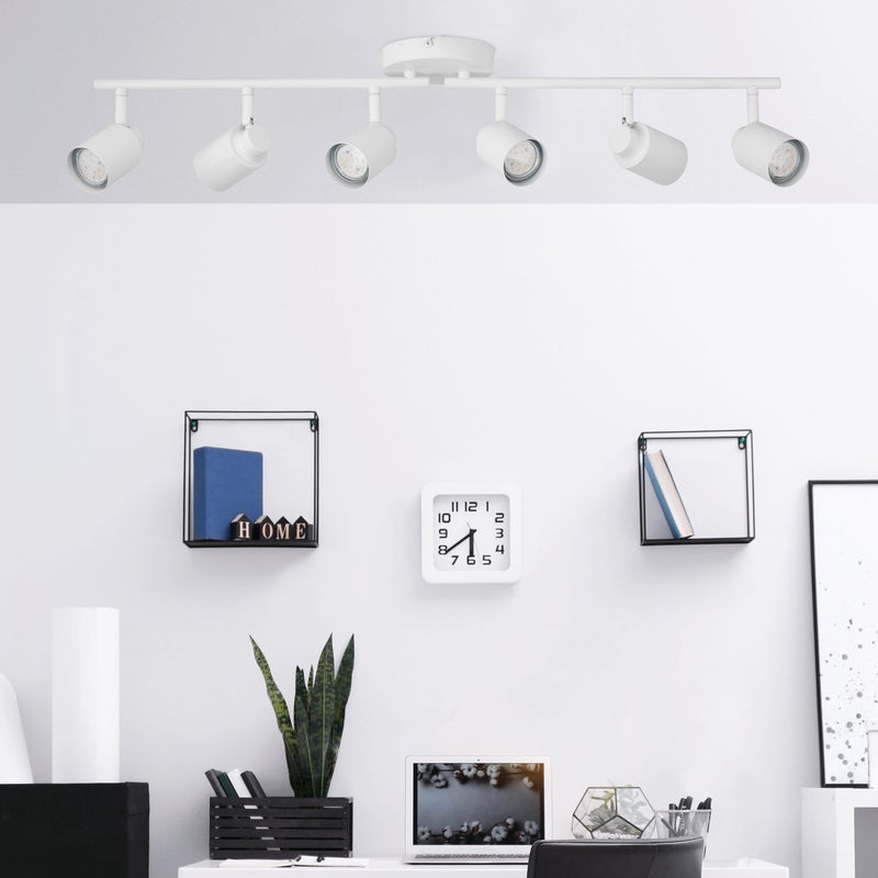 INSPIRE - Lampa sufitowa TEKLA 6-punktowa - Nowoczesna lampa sufitowa - 6 x GU10 - Głowice uchylne - Dł. 76 cm - W. 15 - IP20 - Metal matowy - Biały