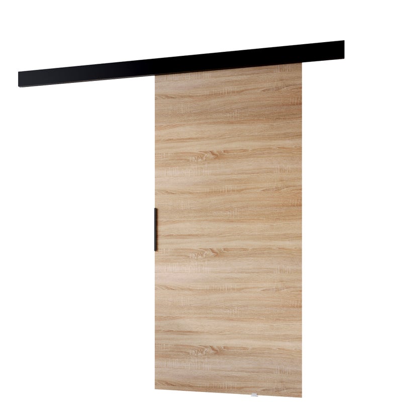 Drzwi przesuwne wewnętrzne PRIM A 96 cm dąb sonoma /czarny.