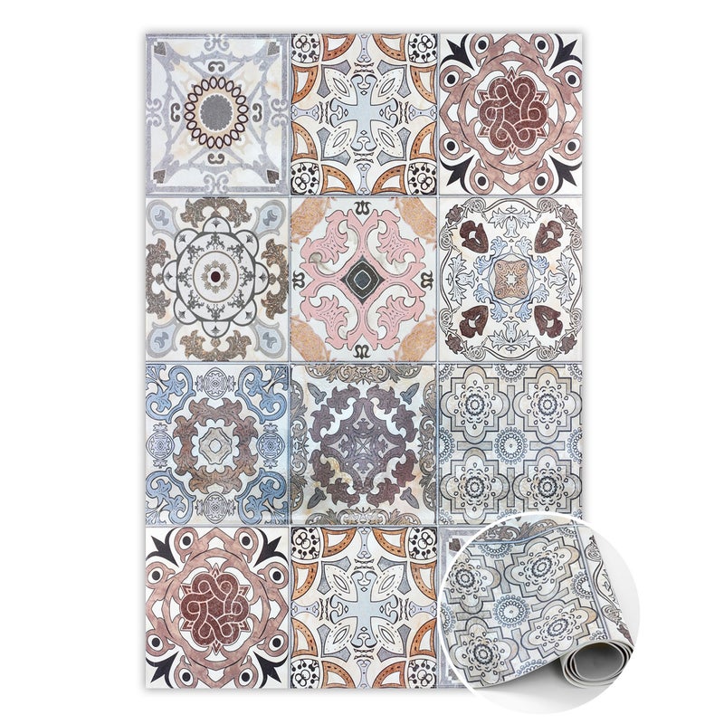 Dywan PCV portugalskie kafle, mata winylowa dekoracyjna do pokoju 80x120 cm – Tulup
