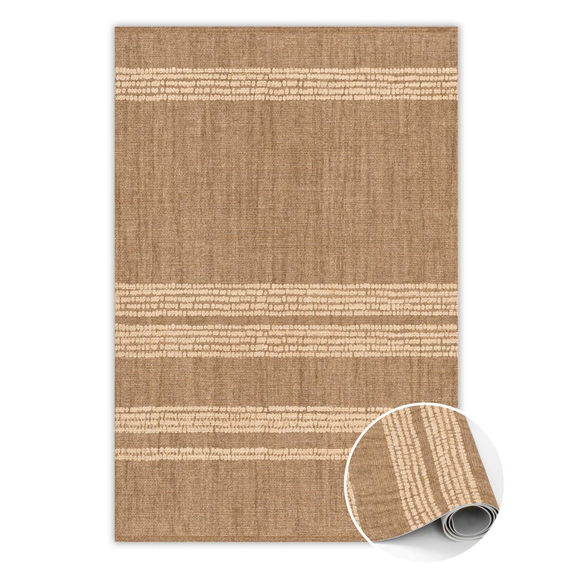 Dywan PCV deska w paski, mata winylowa do wnętrz geometryczna 80x120 cm – Tulup