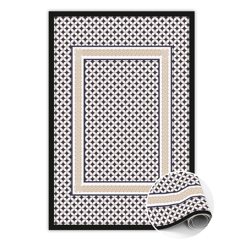 Dywan winylowy do salonu geometryczny warkocz, mata winylowa ozdobna idealna do wnętrz nowoczesnych 140x210 cm – Tulup