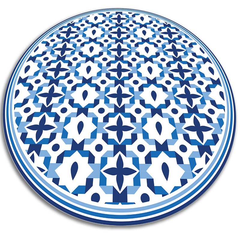 Chodnik winylowy do przedpokoju okrągły, geometryczne kształty artystyczny nowoczesny styl 60x60 cm – Tulup