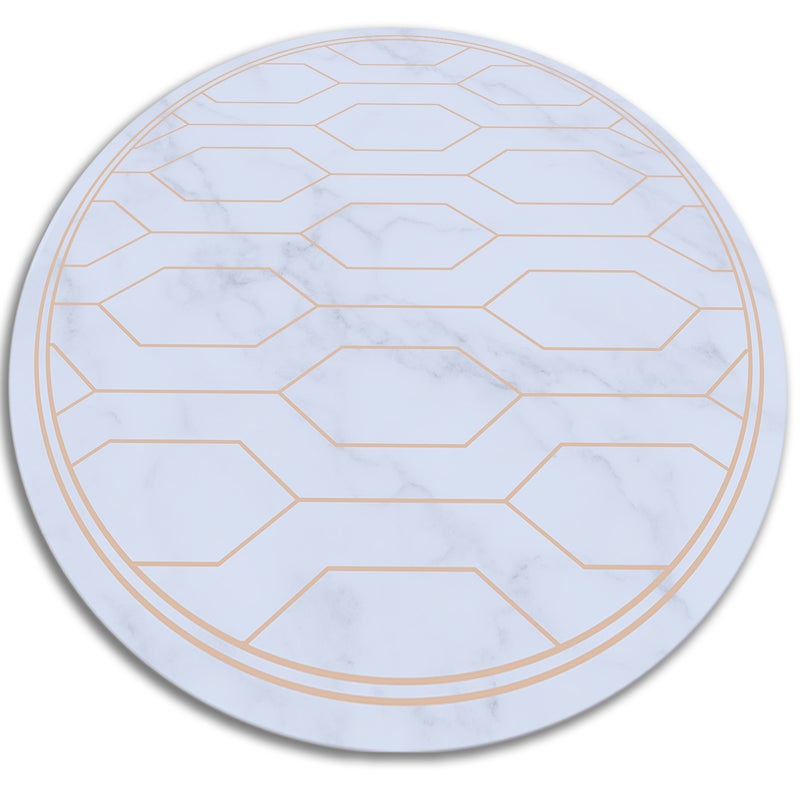 Chodnik winylowy do kuchni okrągły, delikatne linie minimalistyczna dekoracyjna forma 120x120 cm – Tulup
