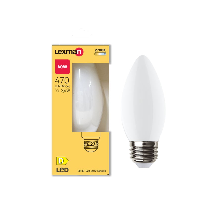 Żarówka LED E14 ciepła biała barwa 2700K 470 lm 3.4W LEXMAN