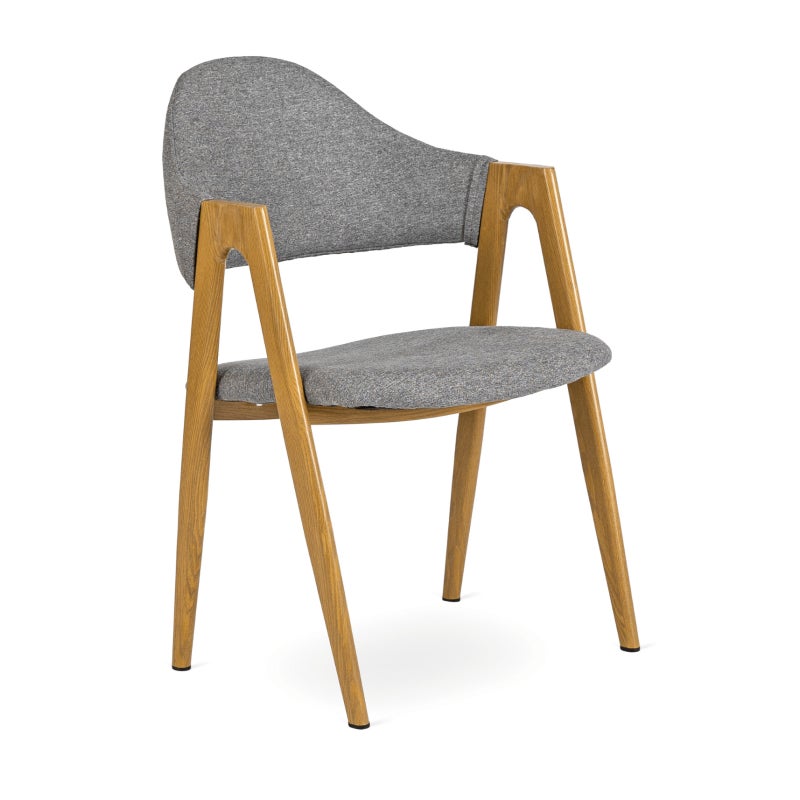 Krzesło Skandynawskie Kuchenne Szare RUIZ Loft Do Jadalni Salonu Dąb Złoty