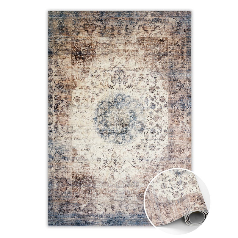 Dywan PCV perska geometria, mata winylowa wzór orientalny do wnętrz 80x120 cm – Tulup