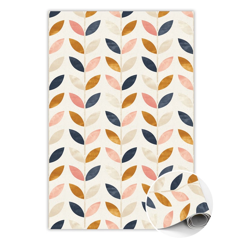 Chodnik PCV drobne listki, mata winylowa do wnętrz botaniczny motyw 150x225 cm – Tulup