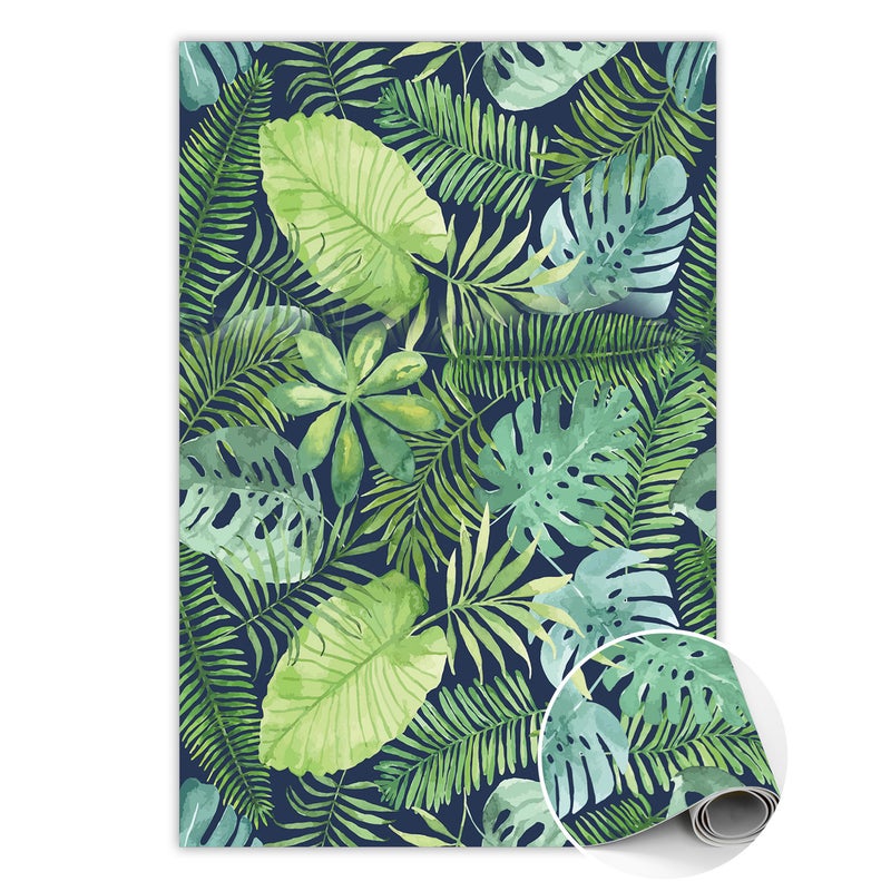 Mata winylowa tropikalne liście, dywan winylowy do salonu egzotyczny motyw 140x210 cm – Tulup