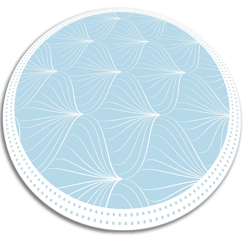 Mata winylowa do przedpokoju okrągła, kropkowane kwiaty subtelny roślinny wzór 80x80 cm – Tulup