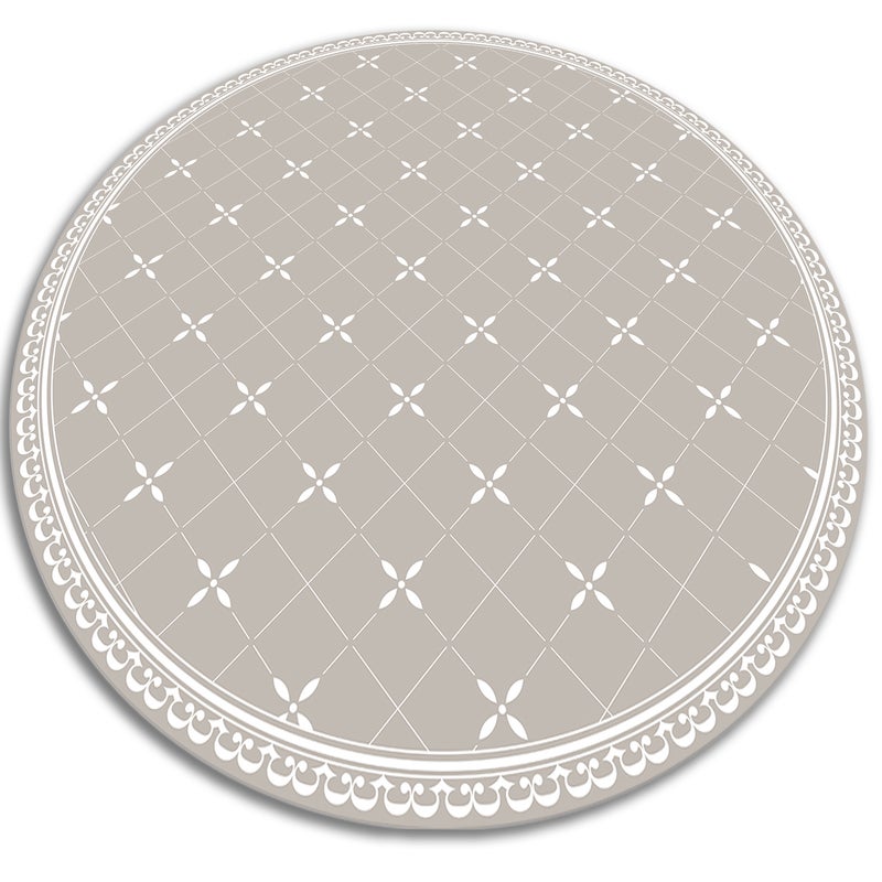Dywanik winylowy okrągły, delikatne krzyżyki subtelny minimalistyczny wzór 60x60 cm – Tulup