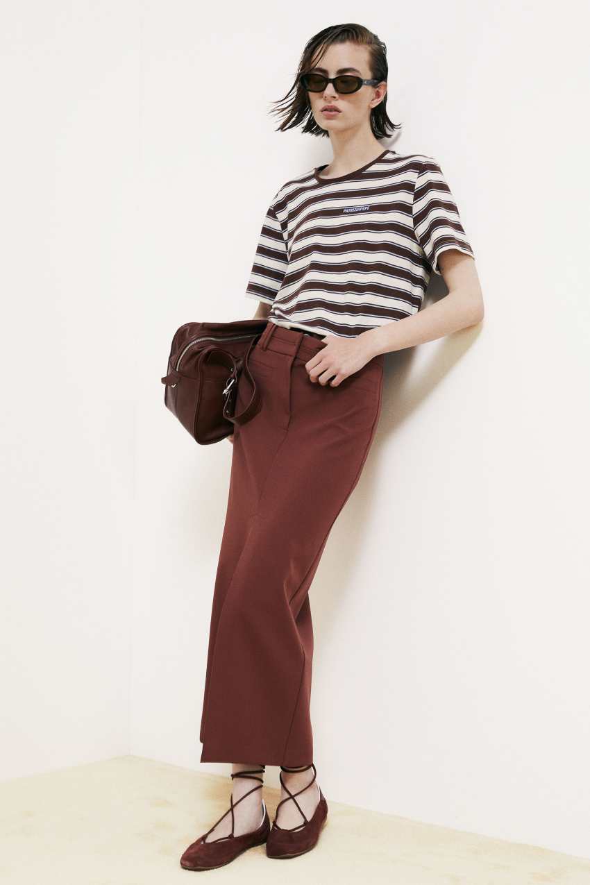 Elegancka spódnica midi z domieszką wiskozy