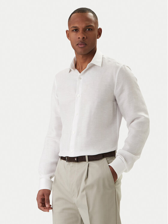 Calvin Klein Koszula LV019EU121 Biały Regular Fit