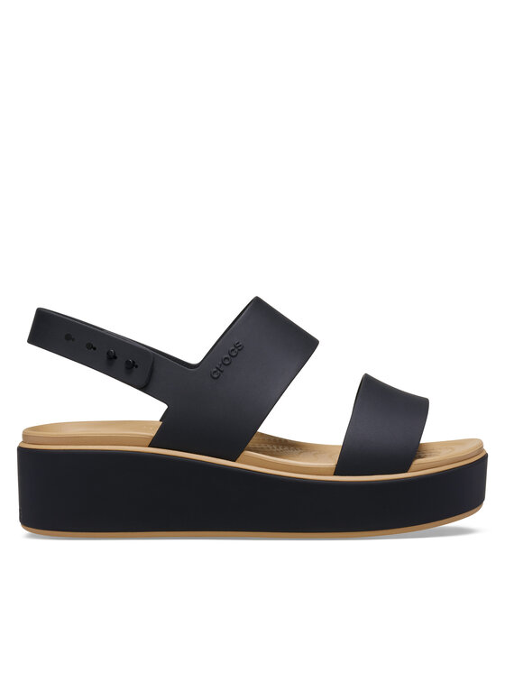 Crocs Sandały Brooklyn Matte Wrap Low Wedge 211802 Czarny