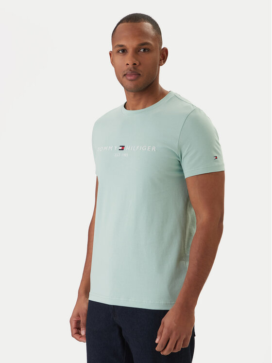 Tommy Hilfiger T-Shirt Logo MW0MW11797 Zielony Regular Fit