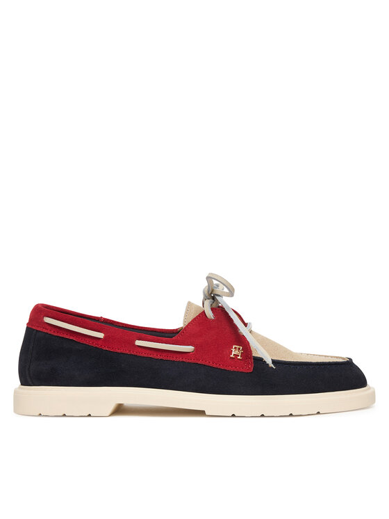 Tommy Hilfiger Półbuty Light Suede Boat Shoe FW0FW09337 Granatowy