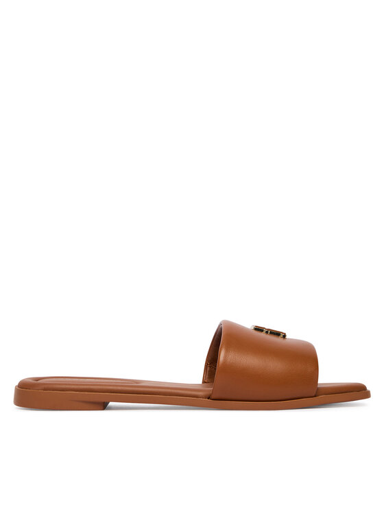 Tommy Hilfiger Klapki Th Logo Hardware Leather Mule FW0FW09292 Brązowy