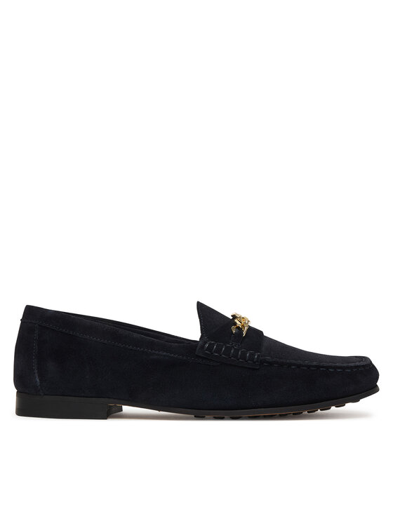 Tommy Hilfiger Mokasyny Th Chain Suede Loafer FW0FW09327 Granatowy
